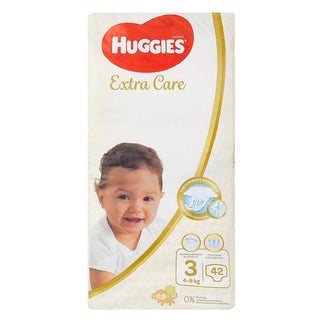 Huggies Extra Care Baby Diapers, Size 3, For 4 - 9kg Baby, Pack of 42's