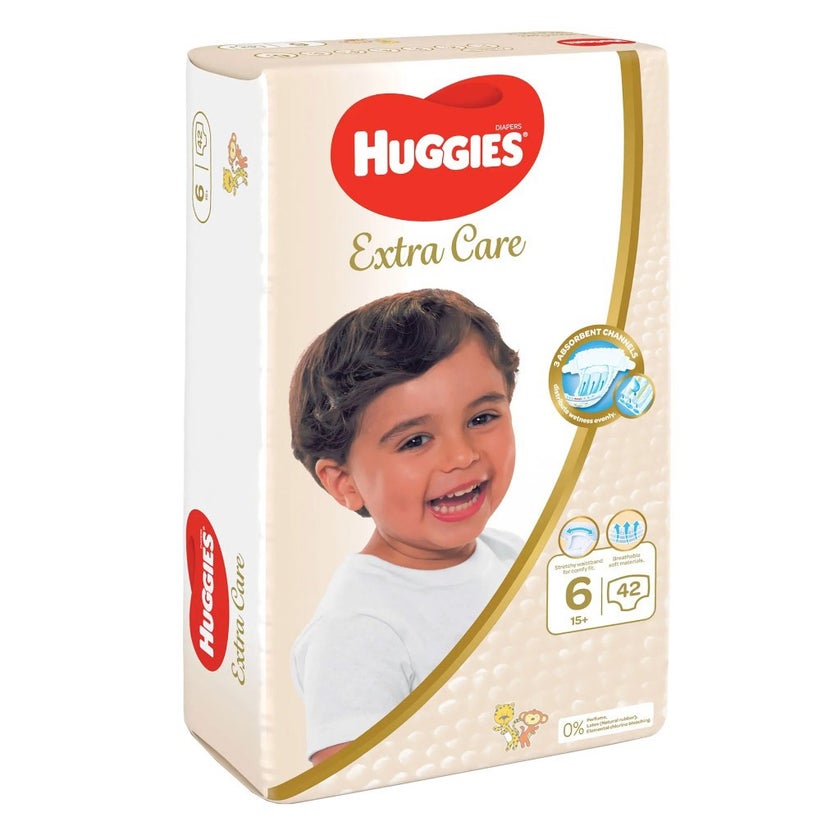 Huggies Extra Care Baby Diapers, Size 6, For 15+Kg, Promo Jumbo Pack of 2 x 42's