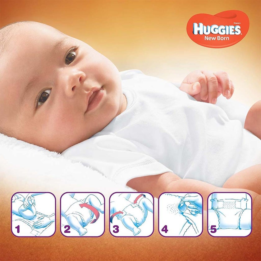 Huggies Extra Care Newborn Diapers, Size 1, 1-5Kg, Promo Jumbo Pack of 2 x 64's