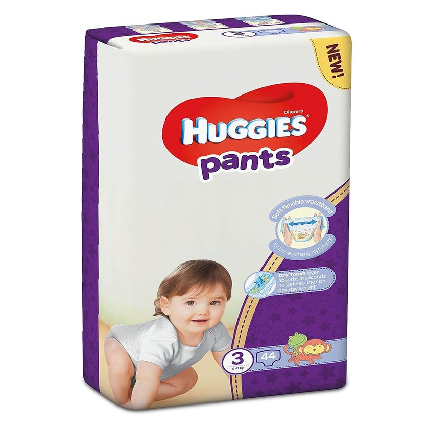 Huggies Pants, Size 3, Diaper For 6-11kg Baby, Pack of 44's
