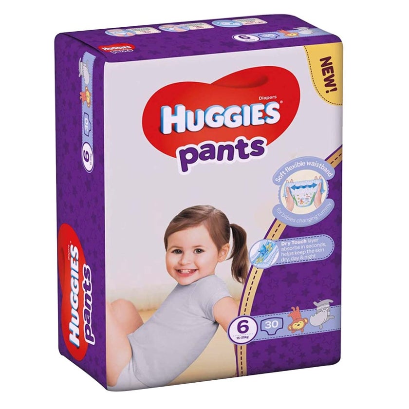 Huggies Pants, Size 6, Diaper For 15-25kg Baby, Pack of 30's