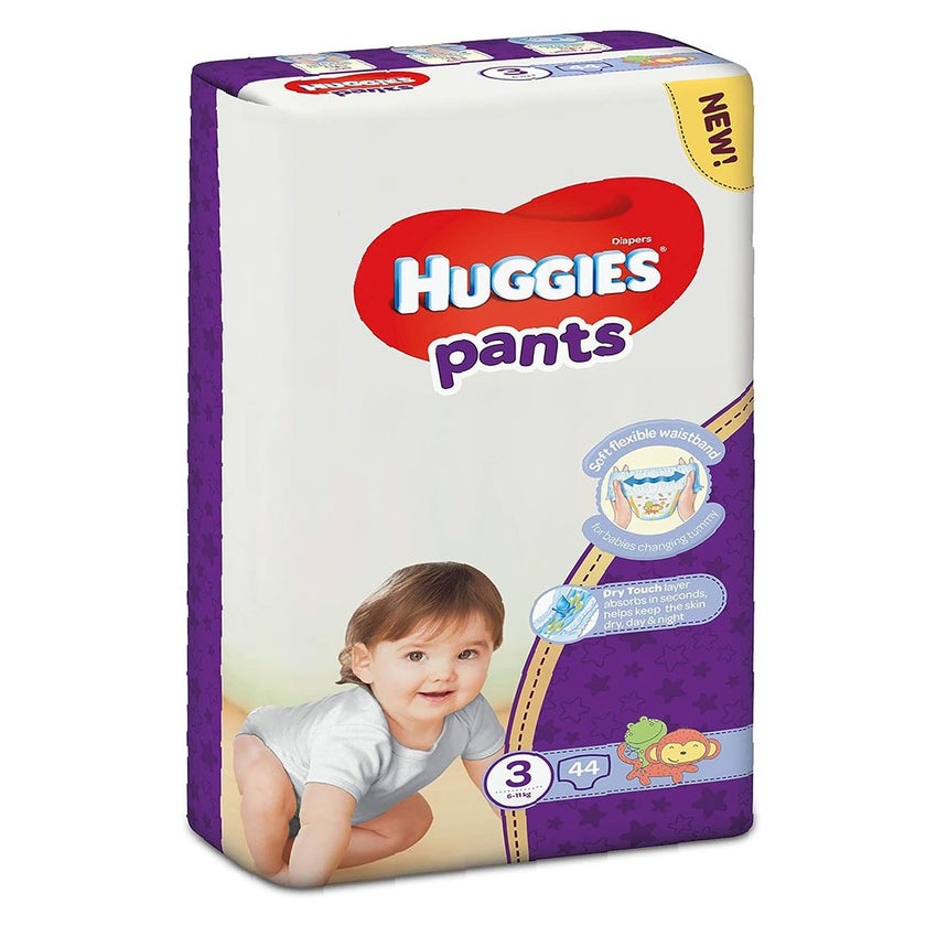 Huggies Active Baby Diaper Pants, Size 3, 6-11Kg, Promo Pack of 2 x 44's