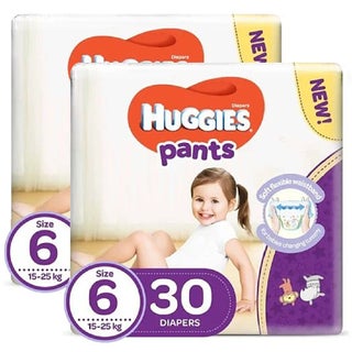 Huggies Active Baby Diaper Pants, Size 6, 15-25Kg, Promo Pack of 2 x 30's