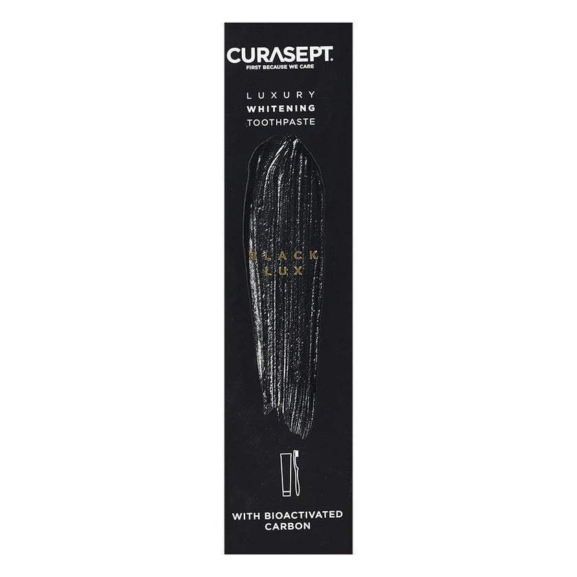 Curasept Black Luxury Whitening Toothpaste With Activated Carbon 75ml + Curasept Whitening Toothbrush, Pack of 2 pieces