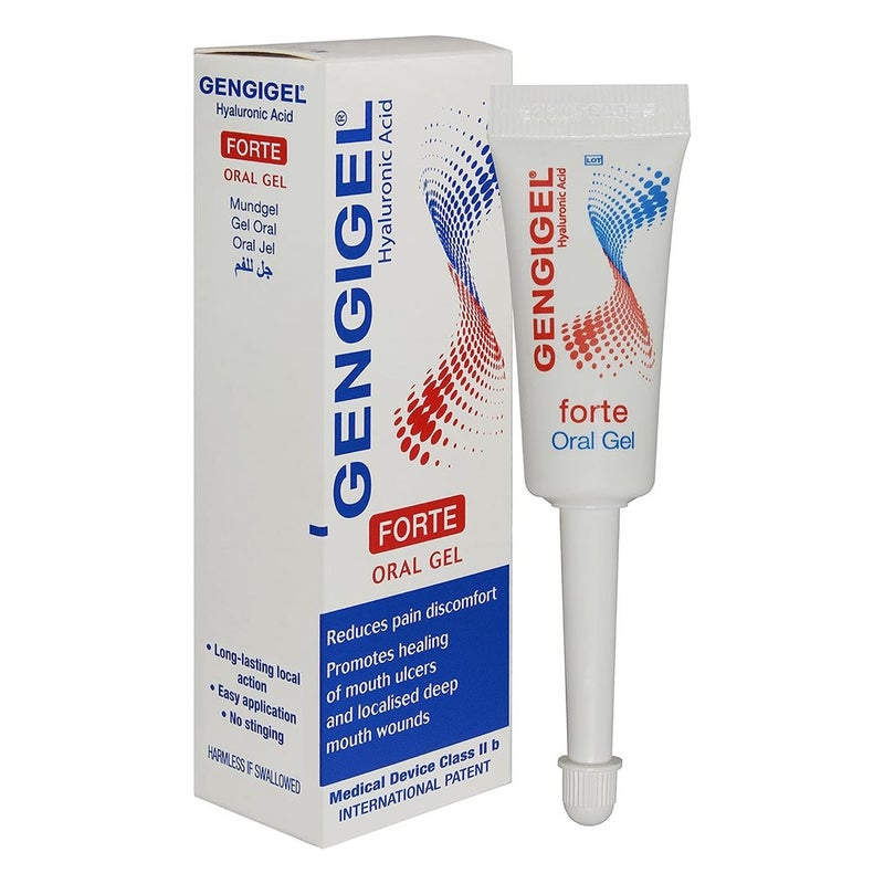 Gengigel Forte Hyaluronic Acid Oral Gel, Pain Relieving Oral Gel For Mouth Ulcers & Mouth Wounds 8ml