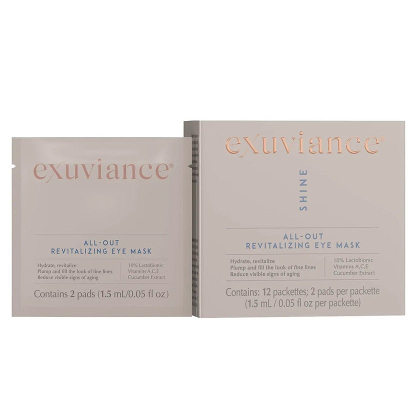 Exuviance All-Out Revitalizing Anti-Aging Eye Mask Pads 1.5ml, Pack of 2 Pads per 12 Packets