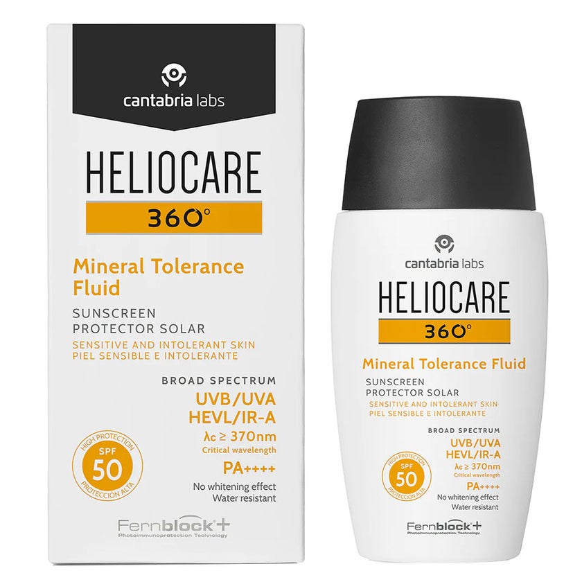 Heliocare 360° Mineral Tolerance Fluid Broad Spectrum Sunscreen With SPF 50 & PA++++ 50ml