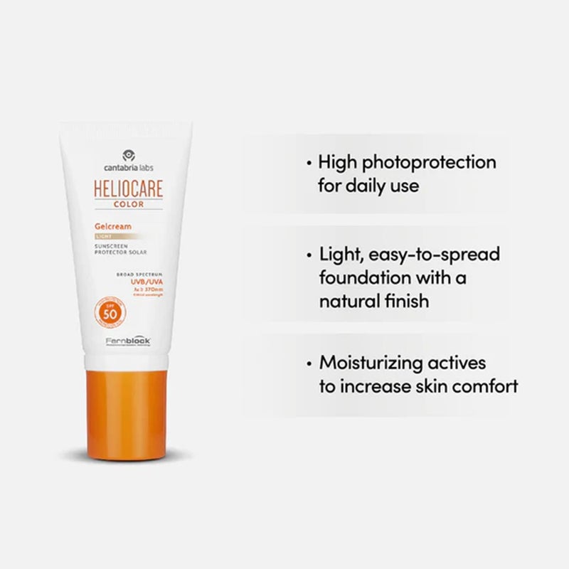 Heliocare Color Gelcream Light Broad Spectrum Sunscreen With SPF50 50ml