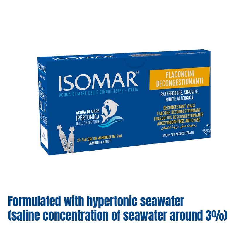 Isomar Nose Decongestant Vials, Pack of 5ml x 20's