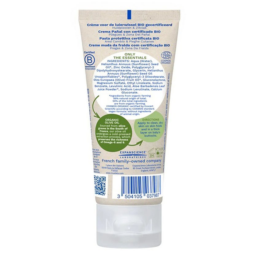 Mustela Bio Organic Moisturizing & Soothing Fragrance-Free Baby Diaper Cream 75ml