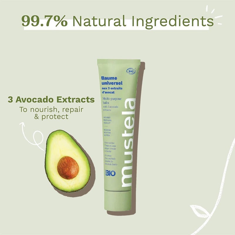 Mustela Bio Organic Multi-Purpose Balm For Baby's Dry Face And Body 75ml