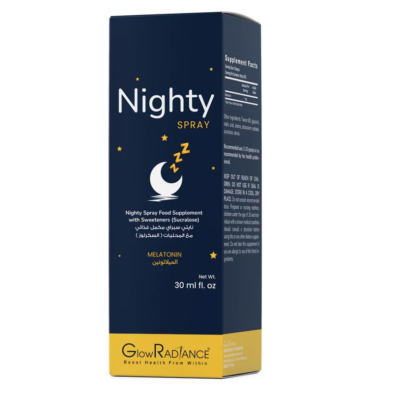 GlowRadiance Melatonin Supplement Nighty Sublingual Spray 30 ml
