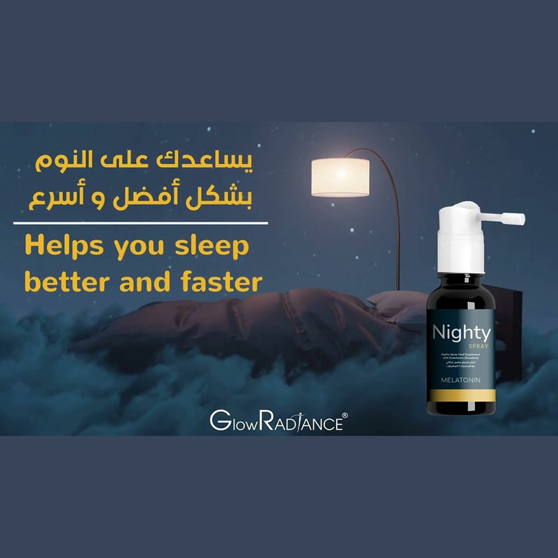 GlowRadiance Melatonin Supplement Nighty Sublingual Spray 30 ml