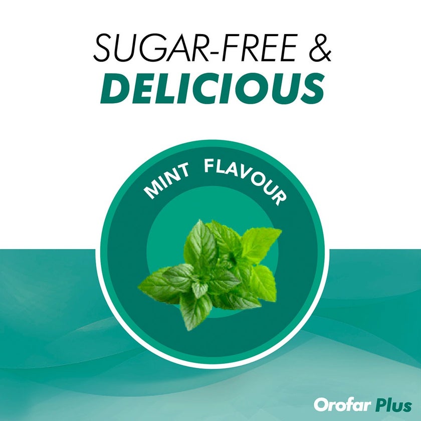 Orofar Plus Sore Throat Relief Lozenges, Mint Flavor, Pack of 24's