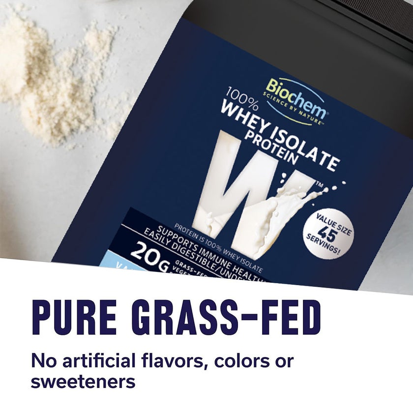 Biochem 100% Whey Isolate Protein Powder - Vanilla Flavor 1377g