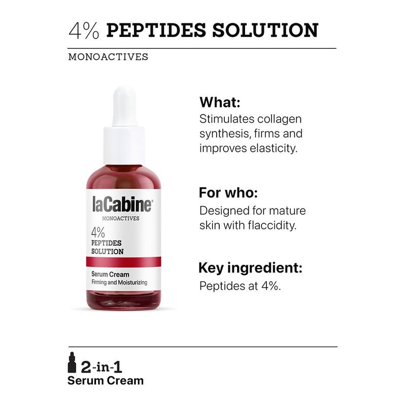 LaCabine Monoactives 4% Up-Lift Anti-Aging Peptides Firming Serum Cream For All Skin Types 30ml