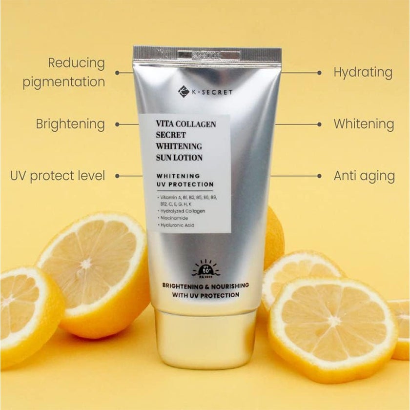K-Secret Vita Collagen Whitening SPF50+ & PA++++ Sun Lotion 50ml