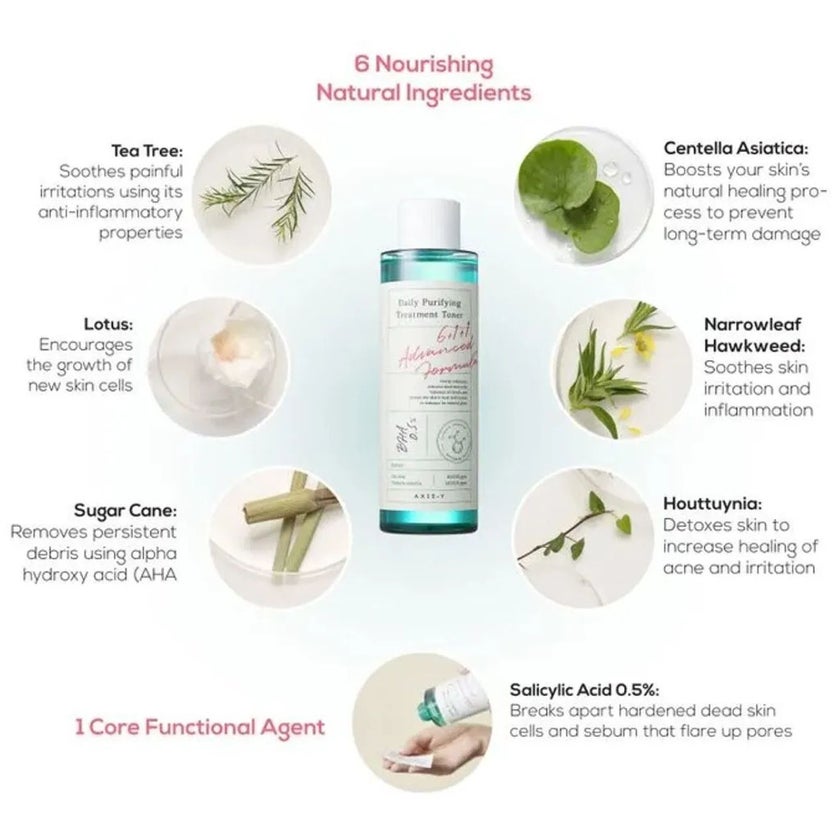 Axis-Y Daily Purifying Treatment Exfoliate + Soothe Facial Toner 200ml