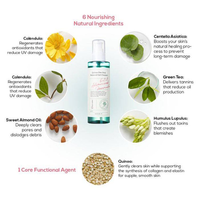 Axis-Y Quinoa One Step Balanced Clear + Hydrate Gel Cleanser 180ml