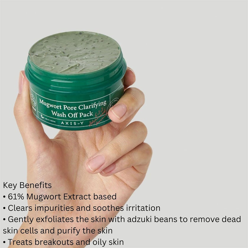 Axis-Y Mugwort Pore Clarifying Relax & Care Wash Off Face Pack 100ml