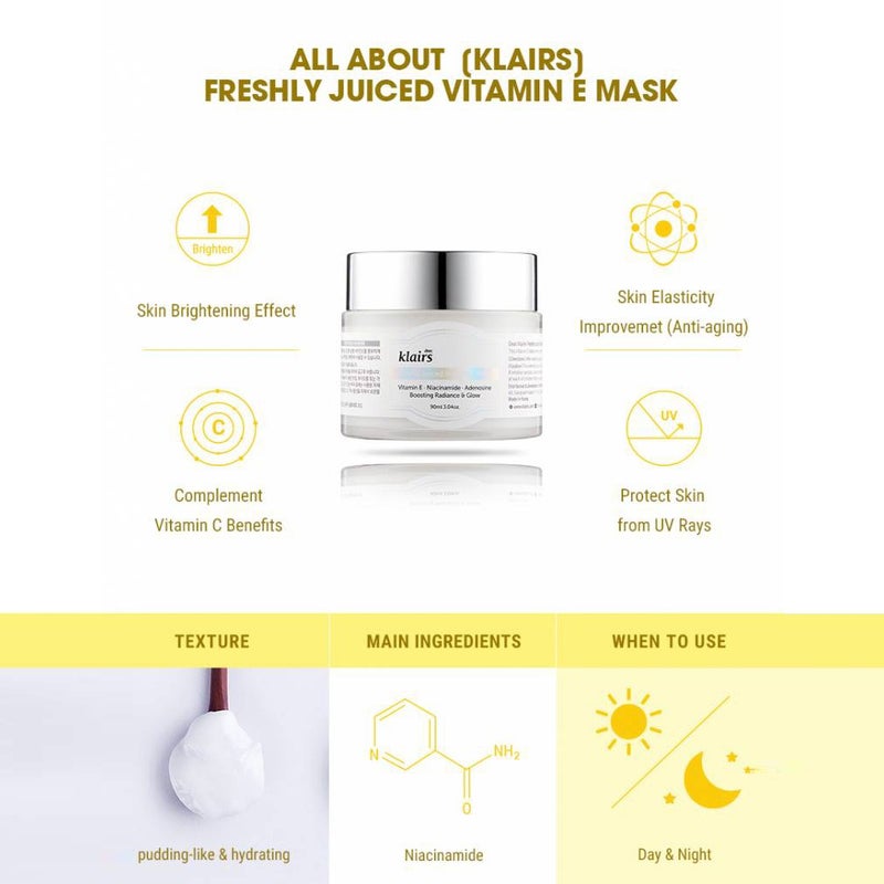 Dear Klairs Freshly Juiced Vitamin E Radiance Booster Face Mask 90ml