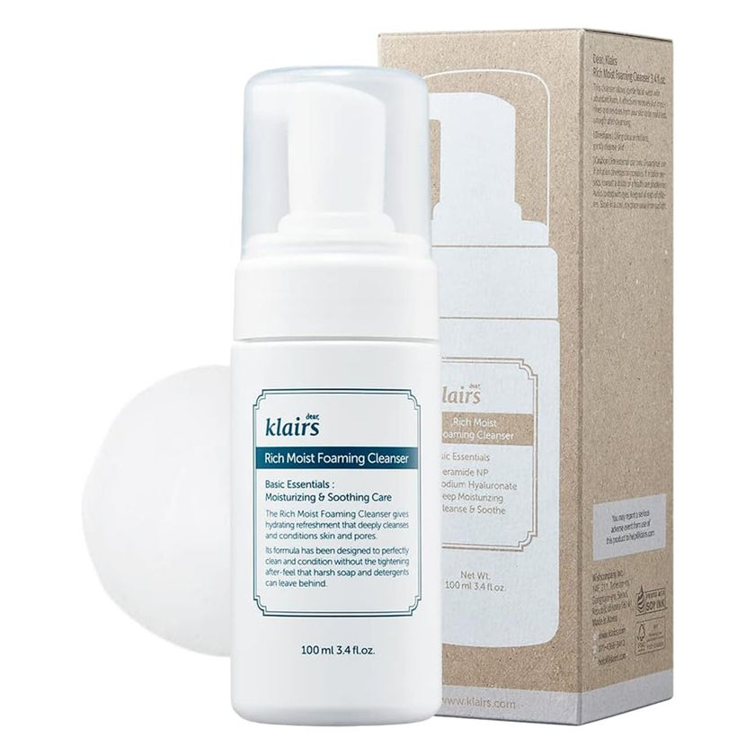 Dear Klairs Rich Moist Moisturizing and Soothing Foaming Facial Cleanser 100ml