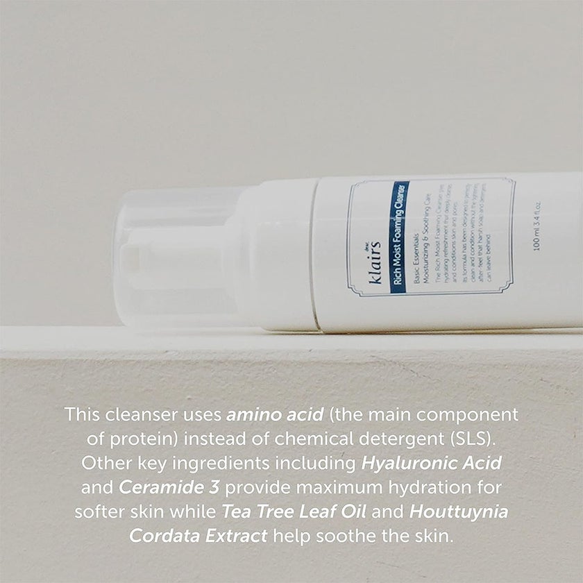 Dear Klairs Rich Moist Moisturizing and Soothing Foaming Facial Cleanser 100ml