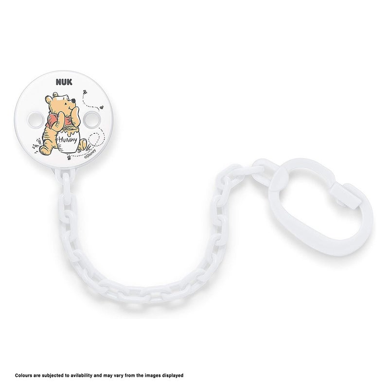 NUK Disney Winnie The Pooh Soother Chain With Clip For Baby, Pack of 1's