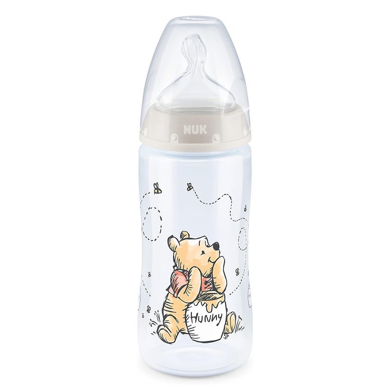 Nuk First Choice+ Winnie The Pooh Anti-Colic 300ml Baby Feeding Bottle With Temperature Control, Assorted Pack of 1's