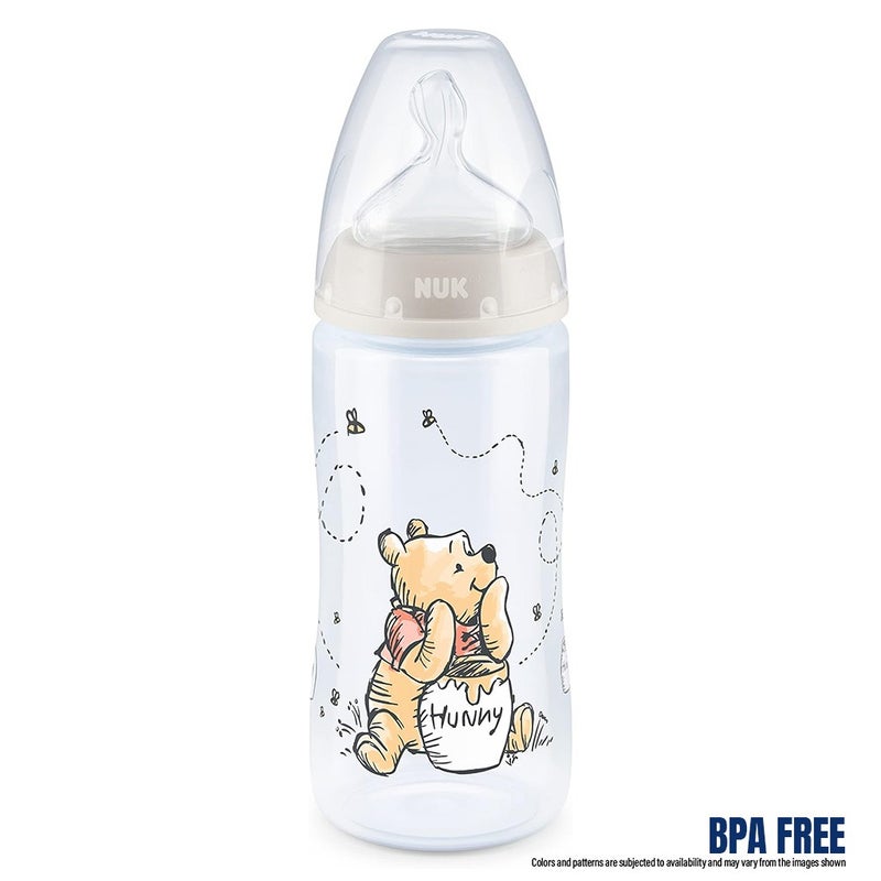 Nuk First Choice+ Winnie The Pooh Anti-Colic 300ml Baby Feeding Bottle With Temperature Control, Assorted Pack of 1's