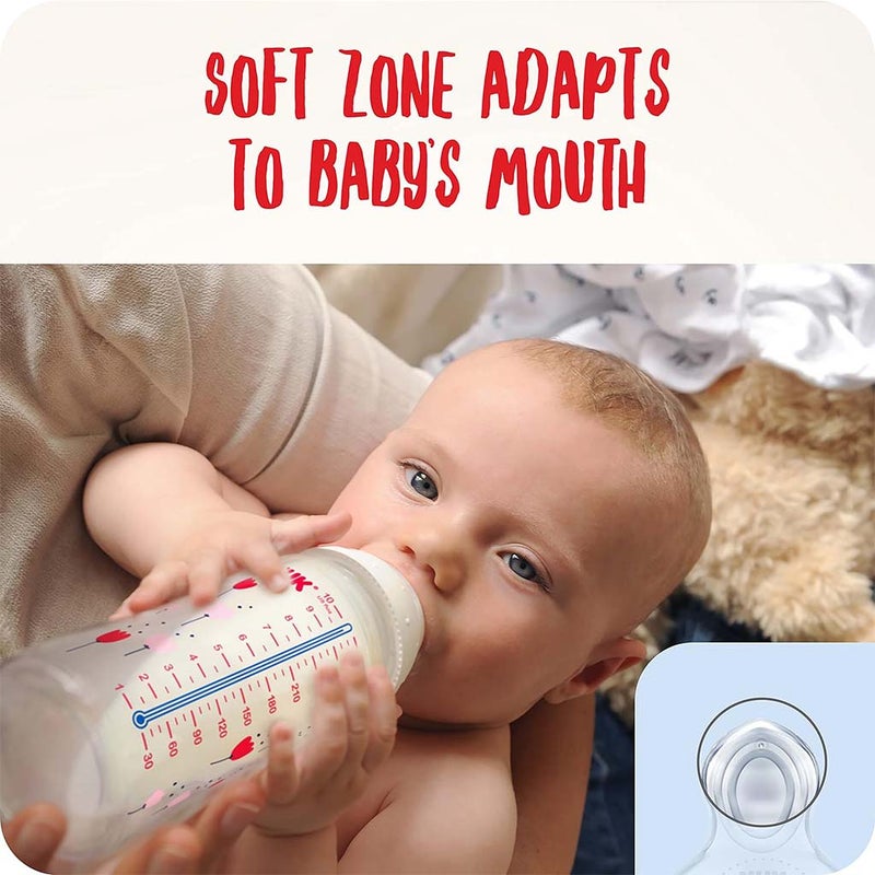 Nuk First Choice+ Winnie The Pooh Anti-Colic 300ml Baby Feeding Bottle With Temperature Control, Assorted Pack of 1's