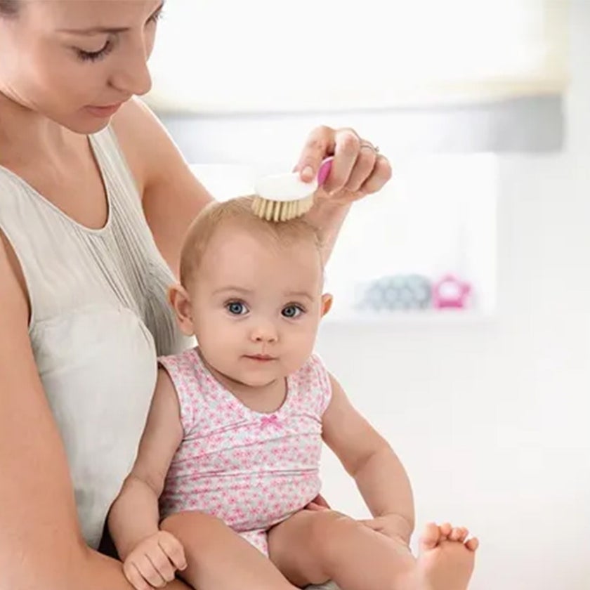 Nuk Baby Hairbrush With Comb For Sensitive Baby Skin, Assorted Pack of 2 Pieces