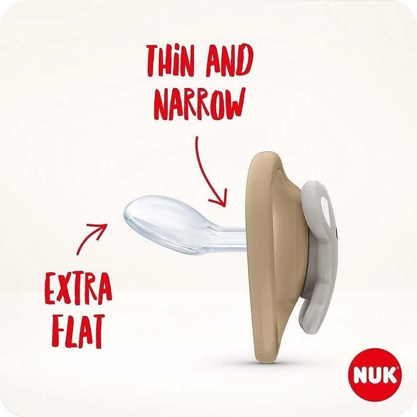 NUK Space Silicone Soothers For 0-6 Months Baby, Assorted Pack of 2's