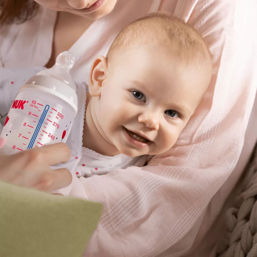 Nuk First Choice+ 300ml Anti-Colic PP Baby Feeding Bottle With Temperature Control, Assorted Pack of