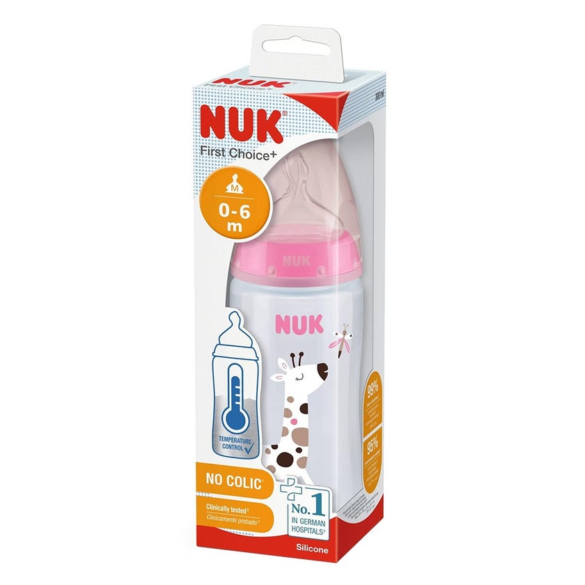 Nuk First Choice+ 300ml Anti-Colic PP Baby Feeding Bottle With Temperature Control, Assorted Pack of