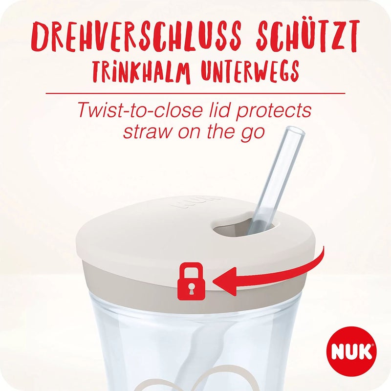 Nuk 230ml Action Cup With Soft Drinking Straw For 12 Months+ Toddler, Assorted Pack of 1's