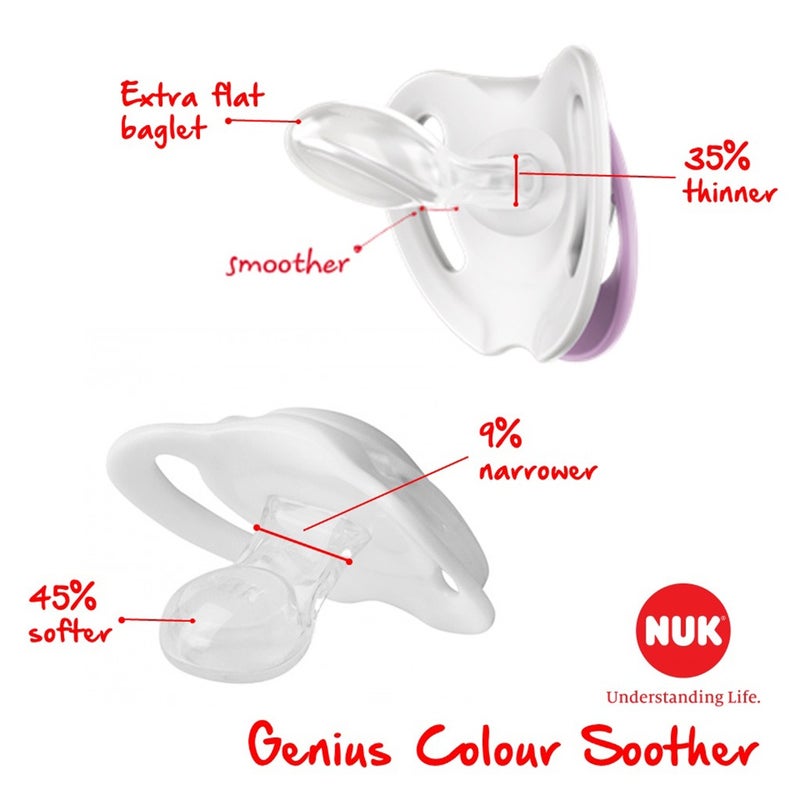 NUK Star Day & Night Silicone Soothers For 6-18 Months Baby, Assorted Pack of 2's