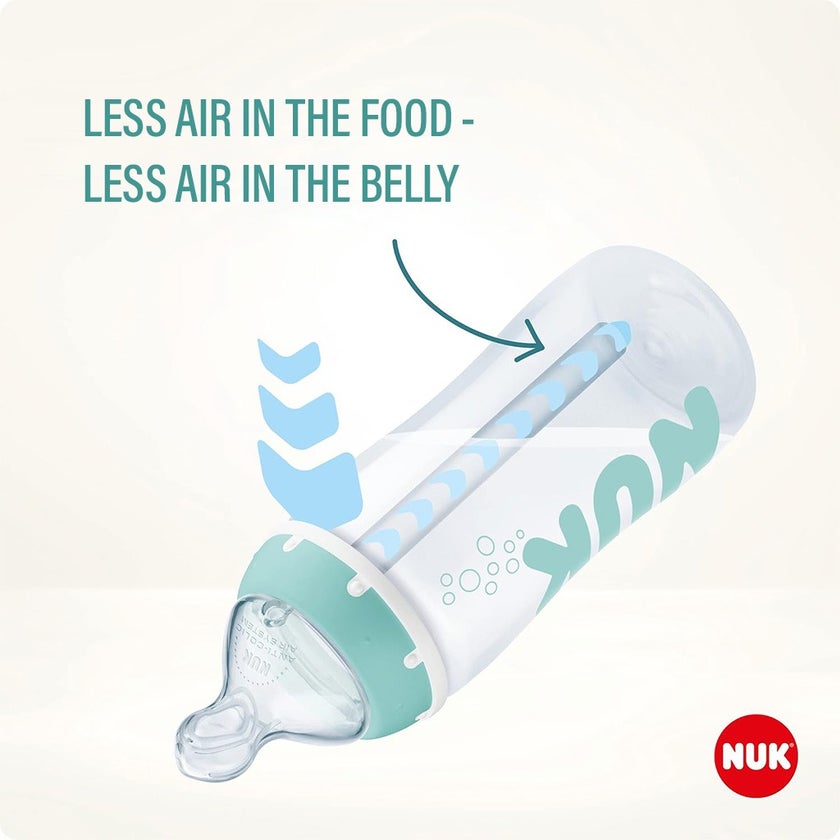Nuk Anti-Colic Professional Baby Bottle Adapter Set - Tube, Adapter & Cleaning Brush, Pack of 3 Pieces
