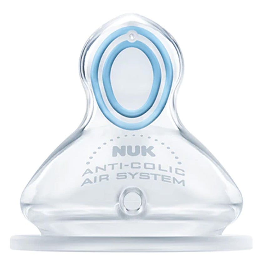 Nuk First Choice+ Baby Feeding Bottle Teat, Anti-Colic Silicone Teat For 0-6 Months Baby