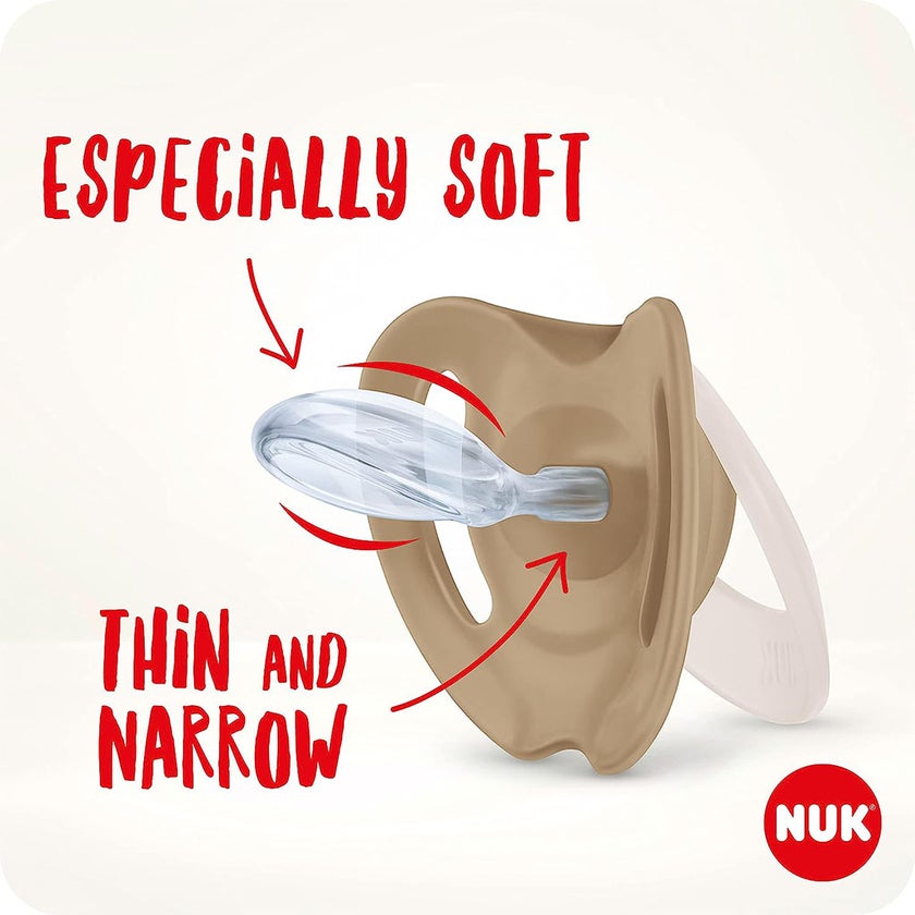 NUK Star Silicone Soother For 0-6 Months Baby, Assorted Pack of 2's