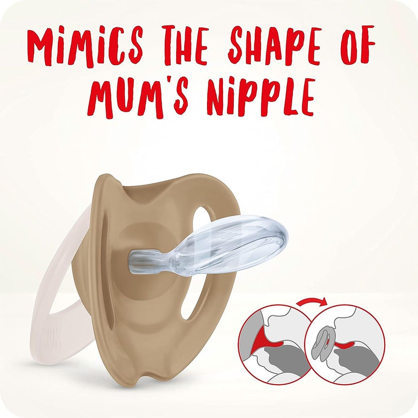 NUK Star Silicone Soother For 0-6 Months Baby, Assorted Pack of 2's