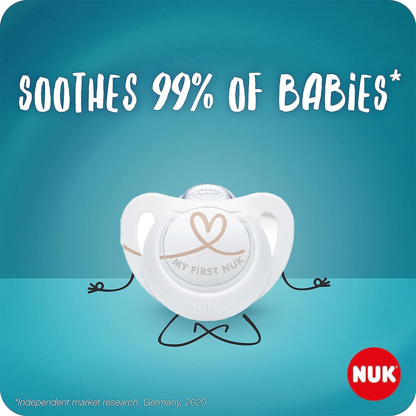 NUK Star Silicone Soother For 0-6 Months Baby, Assorted Pack of 2's
