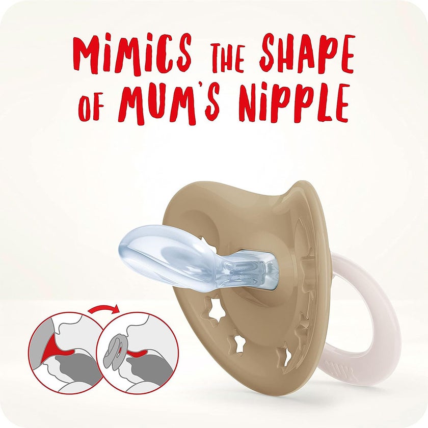 Nuk Signature Silicone Soother For 6-18 Months Baby, Assorted Pack of 2's