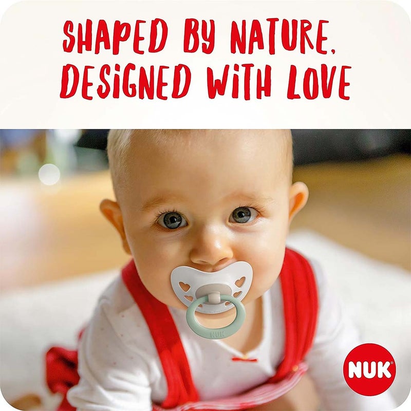 Nuk Signature Silicone Soother For 6-18 Months Baby, Assorted Pack of 2's