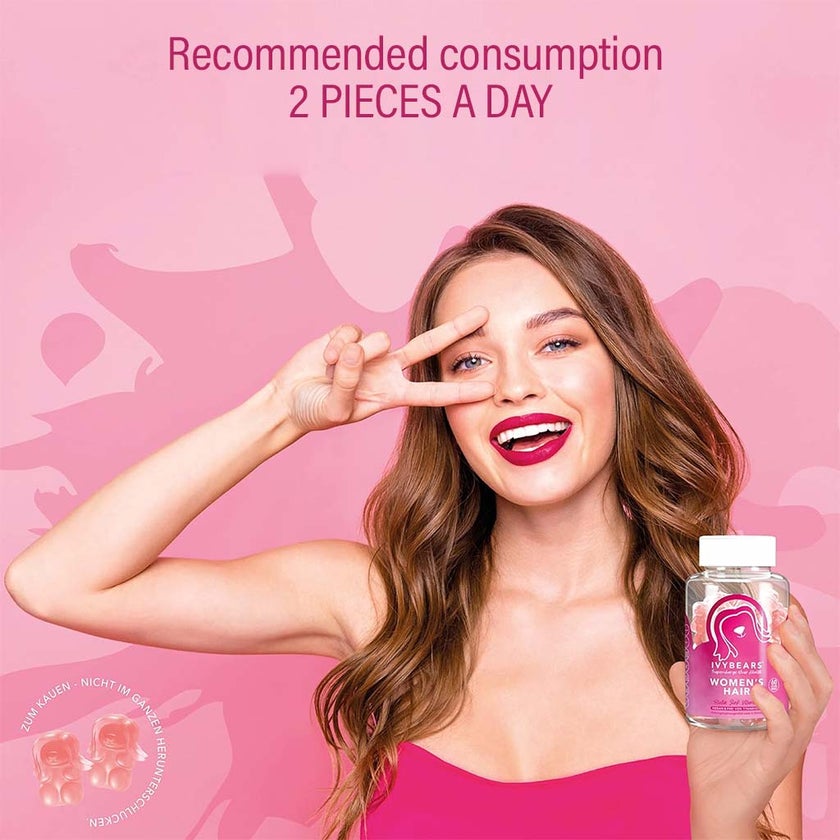 Ivybears Women's Hair Gummies With Biotin, Zinc & Vitamin C, Pack of 60's