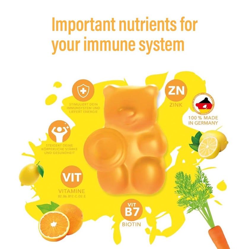 Ivybears Boost Immune Vitamin Gummies With Vitamin D2, B6 & B12, Pack of 60's