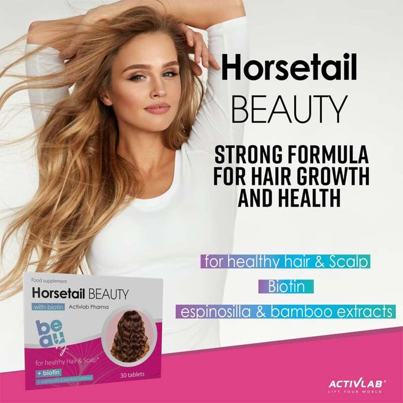 Activlab Pharma Horsetail Beauty Tablets With Biotin For Healthy Hair & Scalps, Pack of 30's
