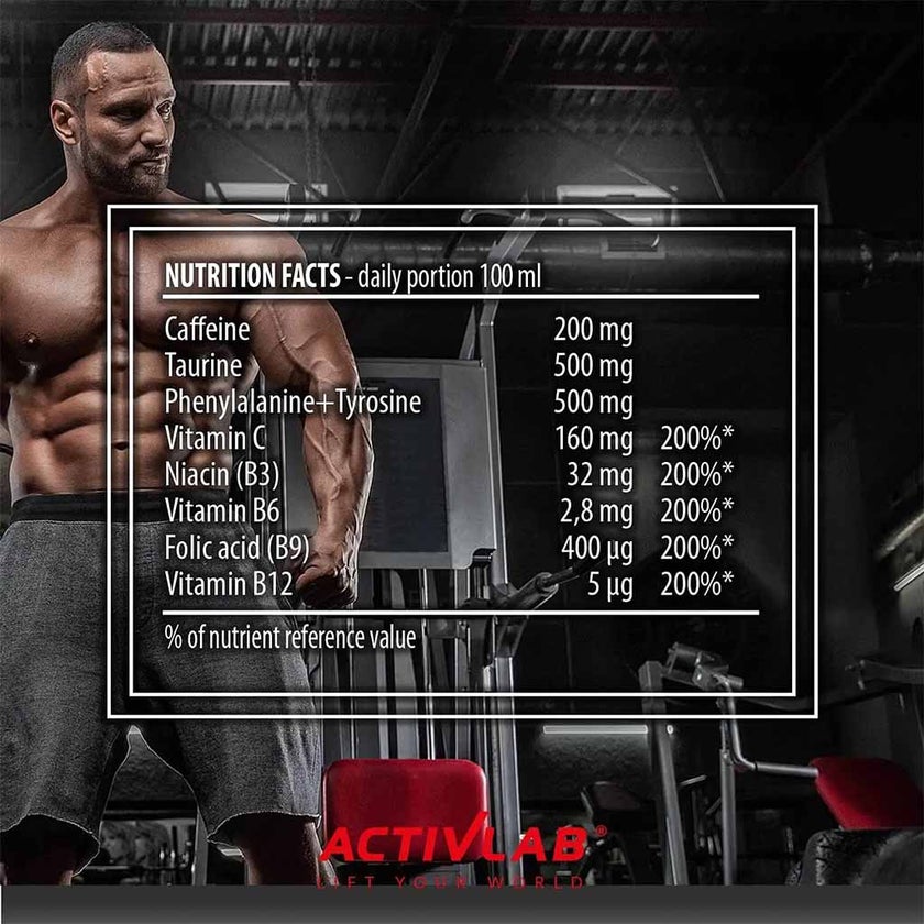 Activlab Pharma Energy Shot With Caffeine, Vitamins & Amino Acids 100ml, Pack of 12's