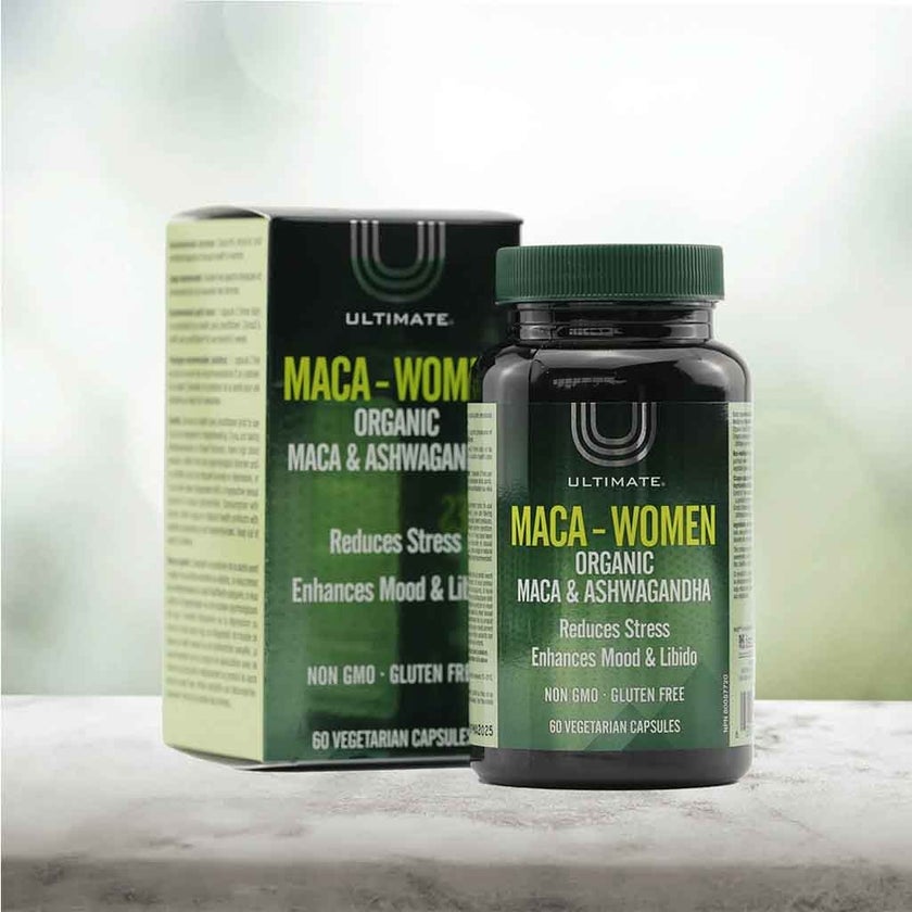 Ultimate Maca Women Organic Ashwagandha & Maca Supplement Capsules, Pack of 60's