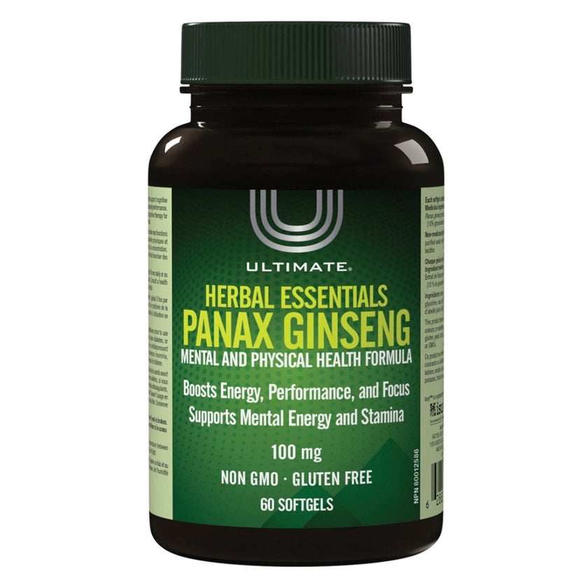 Ultimate Herbal Essential Panax Ginseng Softgels 100mg, Pack of 60’s